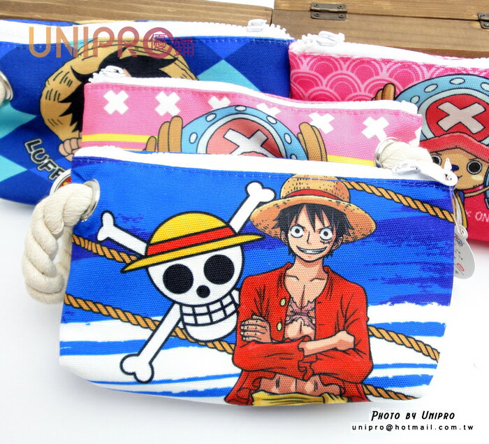 UNIPRO 航海王 海賊王 One Piece 魯夫 喬巴 海賊旗 布料 帆布化妝包 收納包 筆袋