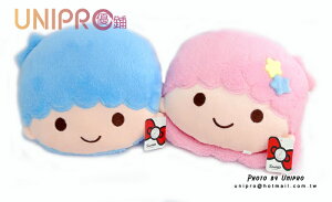 【UNIPRO】三麗鷗 kiki&lala 雙子星 Twin Star 絨毛頭型抱枕 枕頭 靠枕 抱枕 午安枕 禮物