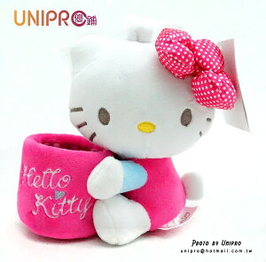 【UNIPRO】Hello Kitty 凱蒂貓 車用配件 手機座 置物座 筆筒 絨毛娃娃 玩偶 三麗鷗授權