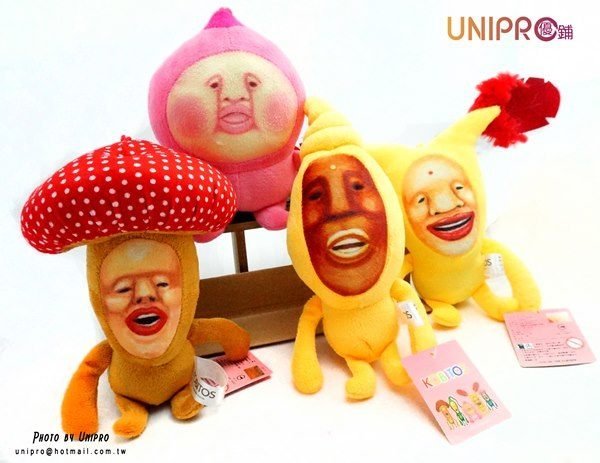 【UNIPRO】農場精靈 KOBITOS 醜比頭 粉屁桃 紅蘑菇 赤羽佛 黃金寶 6吋 絨毛玩偶 娃娃 趣味