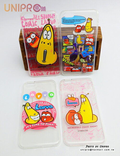 UNIPRO 韓國卡通 逗逗蟲 Larva Apple iphone6 PLUS 5.5吋 軟殼 透明 手機殼 保護套