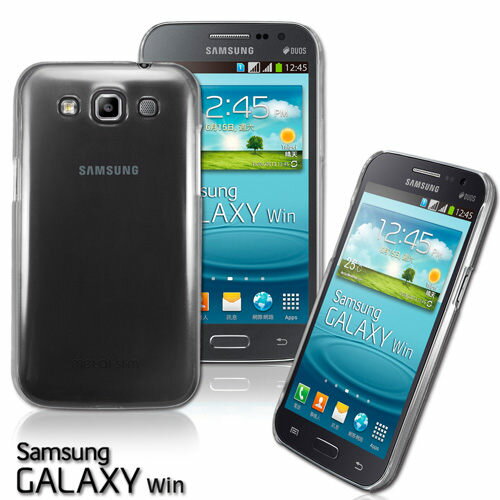 UNIPRO【SA05】Metal-Slim Samsung Galaxy Win i8552 PC 透明 星砂 皮革紅 保護 殼 手機 套 送保護貼