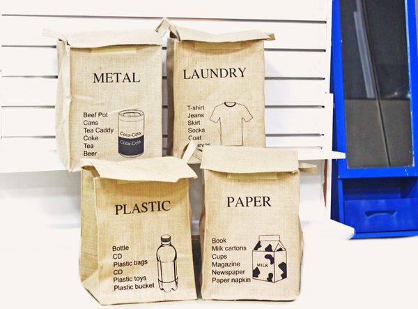 UNIPRO【L047】日雜風 四方復古棉麻分類收納桶 洗衣籃有蓋 paper metal laundry plastic 防潮