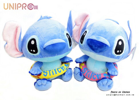 【UNIPRO】迪士尼 史迪奇 Disney Stitch 12吋 絨毛玩偶 夏日系列 泳圈 游泳 娃娃 禮物 0