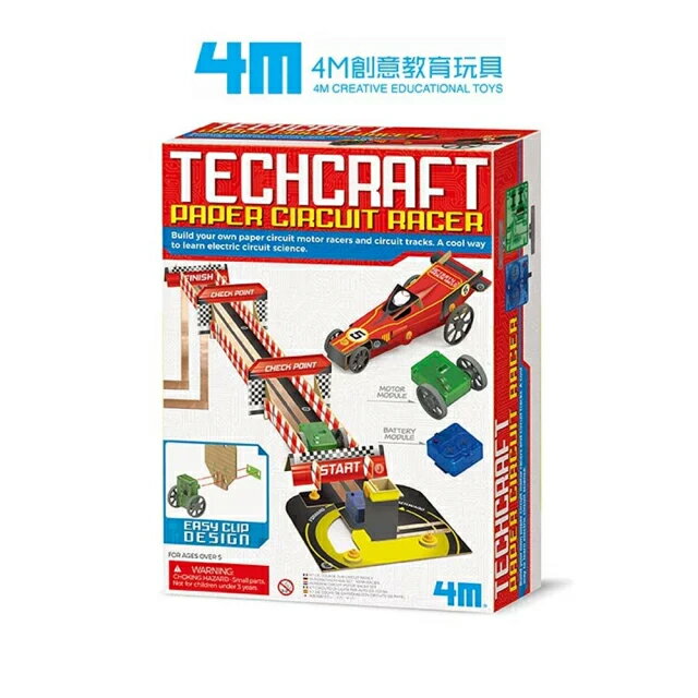 【4M】技術工藝-卡紙電路賽車(DIY紙玩具) / 電路科學