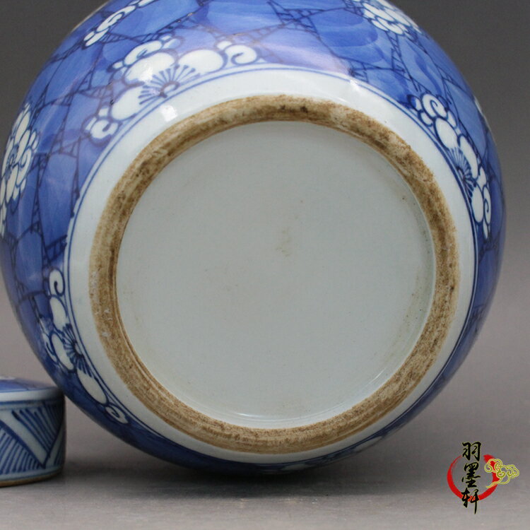 清代 青花風景花瓶 康熙年製款 花器 香道具 茶道具 清康熙青花