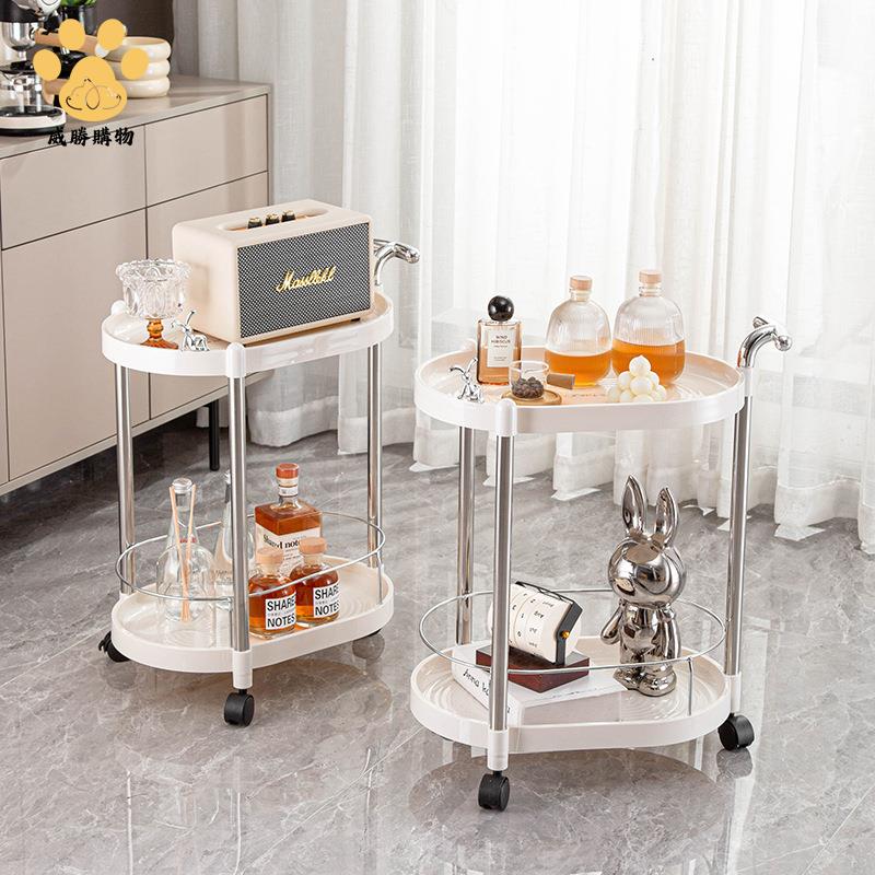 免運 可打統編多功能輕奢雙層小推車 可移動置物架 床頭茶幾零食車 落地收納儲物架【WW930】