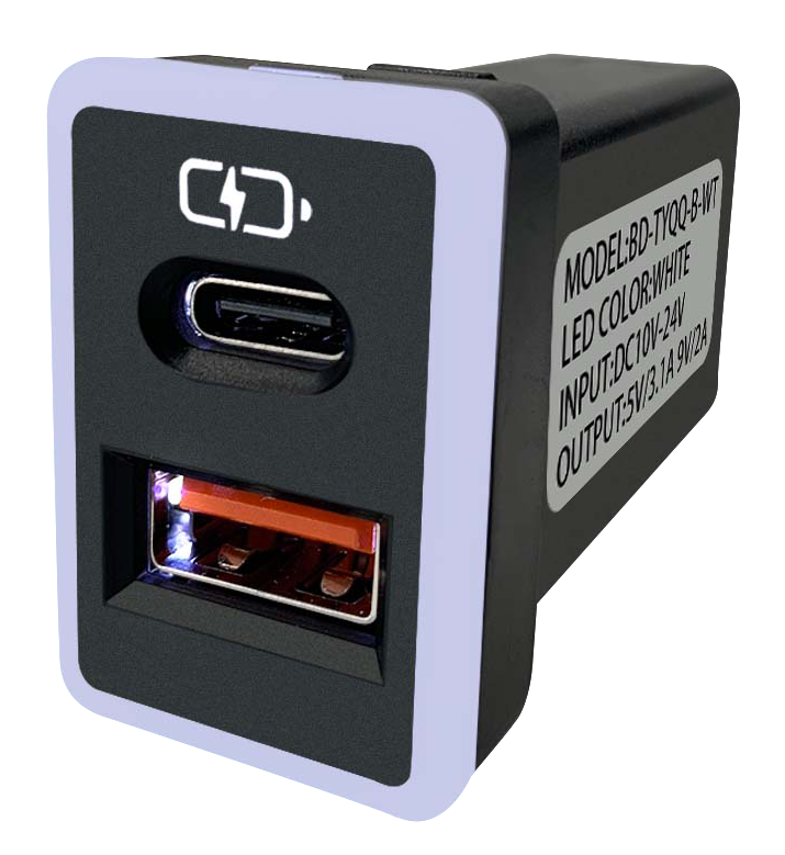 TOYOTA豐田車充 中型USB+Type C 免挖孔3.0快充「附翹棒」 0