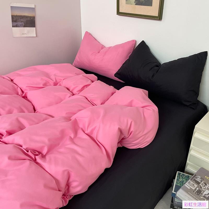 INS混搭床包四件組 素色床單 床罩組 被單 枕套 床包四件組 單人床包 雙人床包 加大床包 被套 寢具 床包