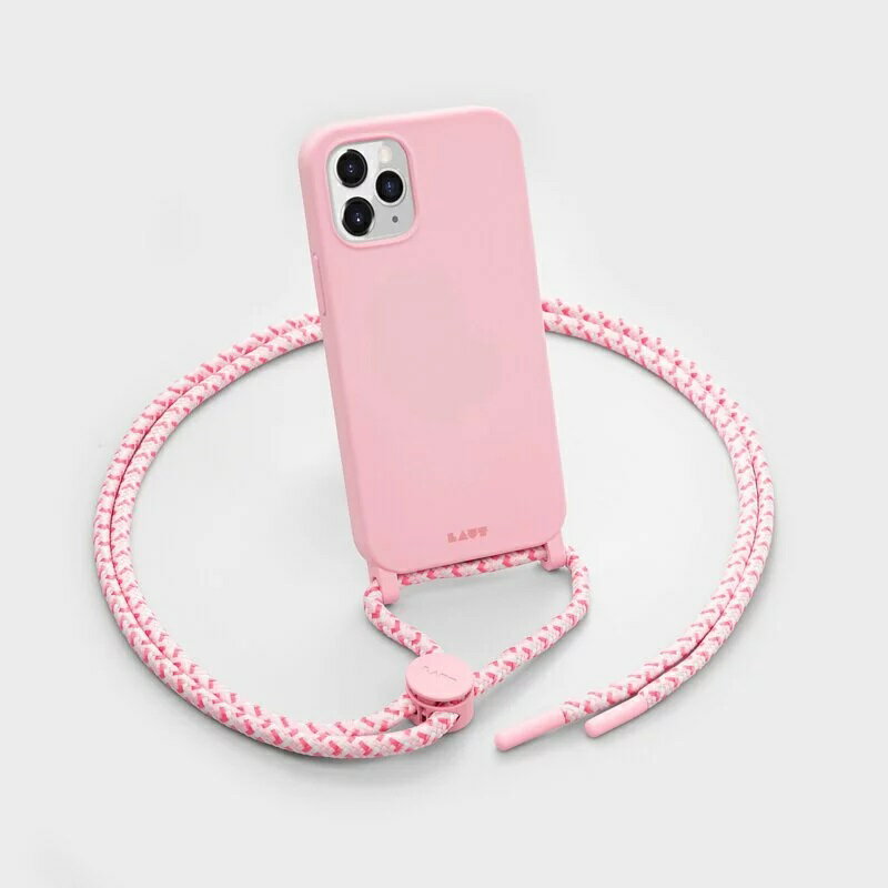 iPhone 12 系列手機保護殼｜PASTLE series系列 掛繩背帶手機殼 - 粉｜LAUT