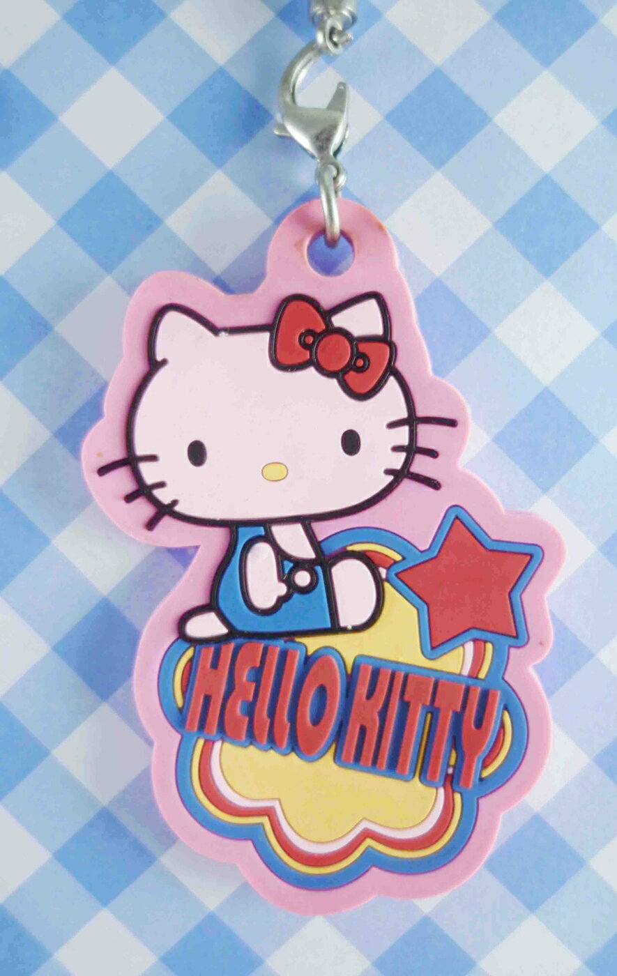 【震撼精品百貨】Hello Kitty 凱蒂貓 矽膠手機吊飾-LOGO粉 震撼日式精品百貨
