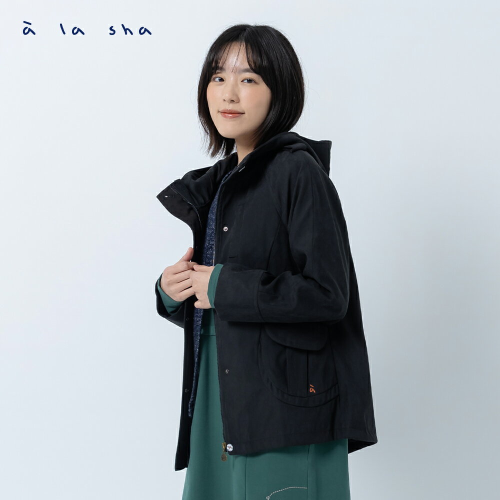 a la sha 絨感拉克蘭袖外套