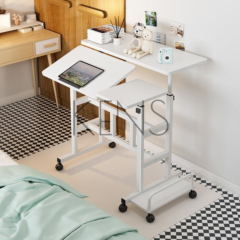 書桌 電腦桌 可移動可折疊降站立辦公桌臥室床邊寫字臺單人小桌子