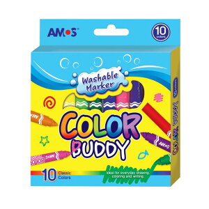 韓國 AMOS 10色粗款可水洗彩色筆