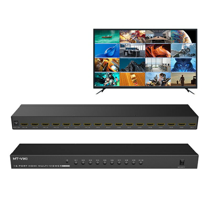 【易控王】16x1 HDMI 16畫面分割器 無縫切換 遠端遙控 1080P@60Hz (40-225-03)