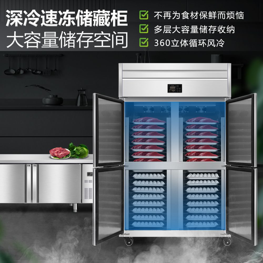 商用冰柜立式6四開門急速凍機冰箱冷凍柜包子烘焙風冷插盤速凍柜