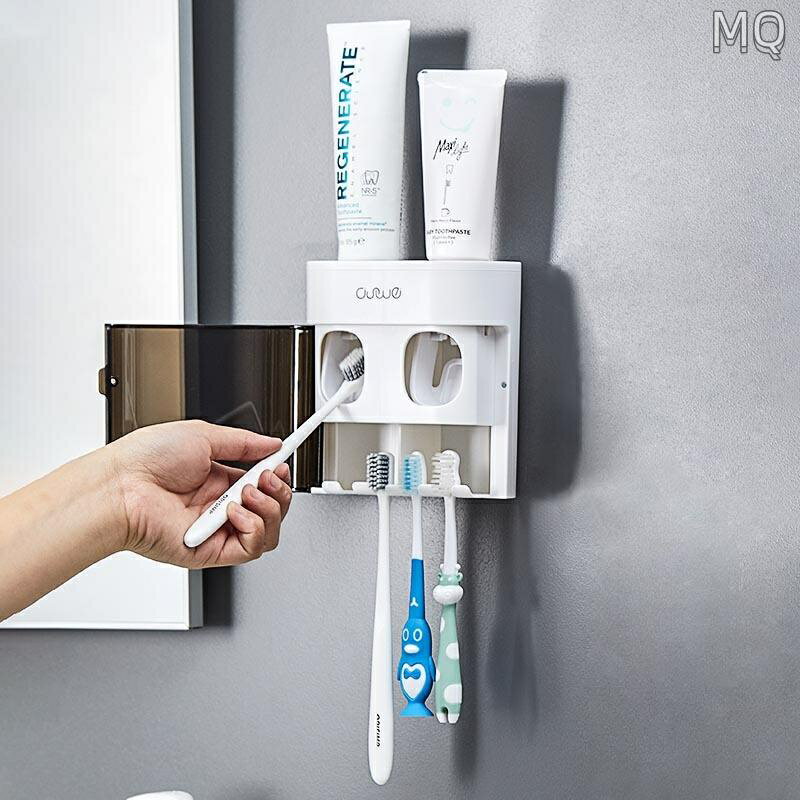 全新 直郵?擠牙膏器全自動壁掛式擠壓器牙刷衛生間免打孔家用套裝神器置物架