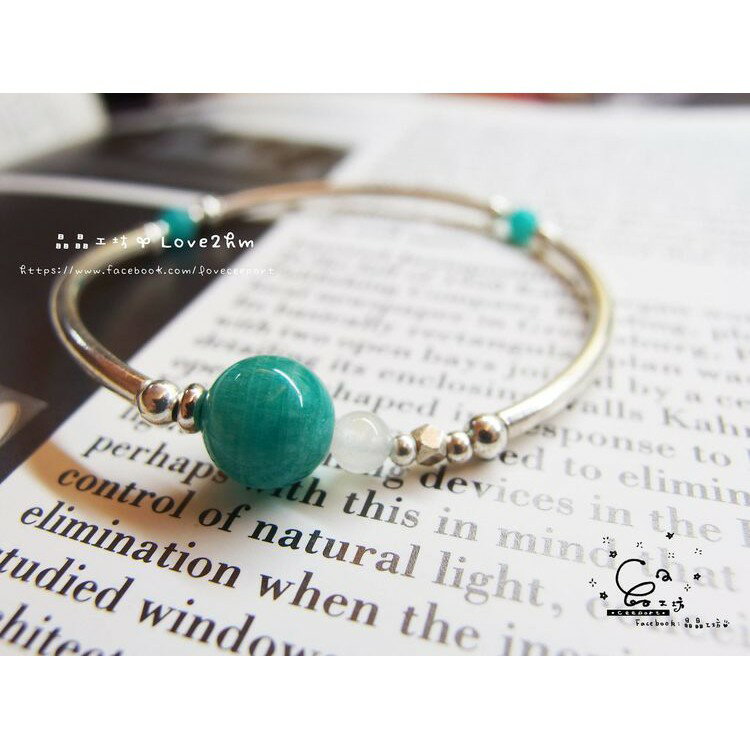 月光河/天河石/月光石/水晶手鍊/925純銀/[晶晶工坊-love2hm]