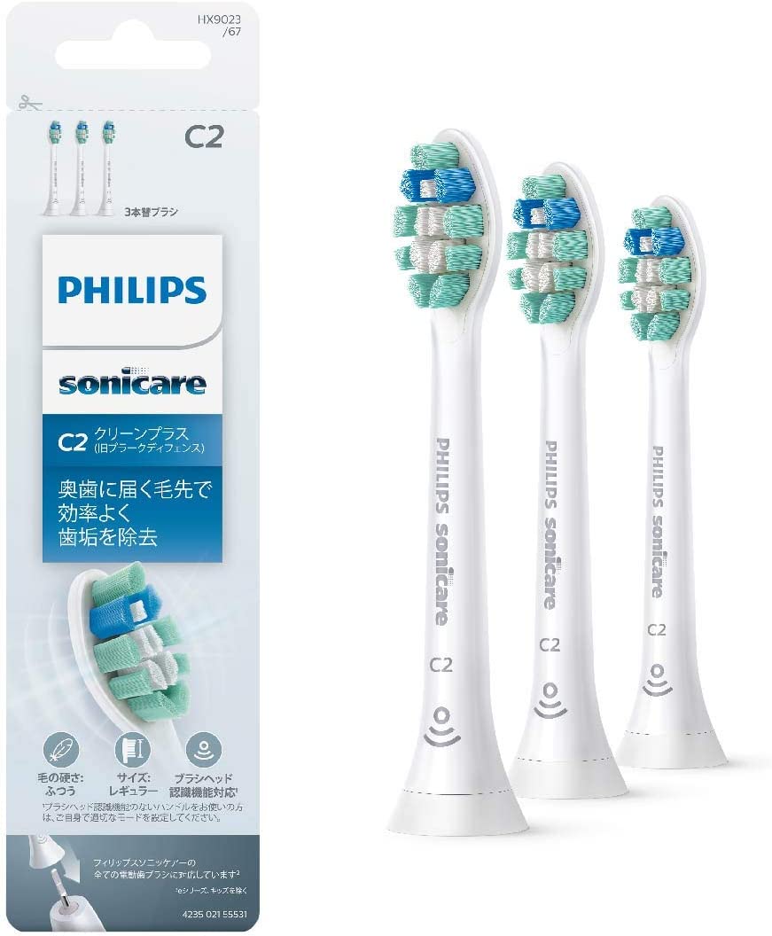 【日本代購】Philips 飛利浦Sonicare 電動牙刷替換刷頭Clean Plus 常規3支(9個月份) HX9023/67