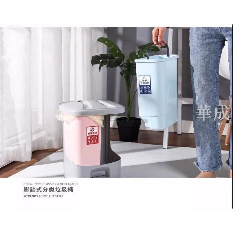 分類乾溼14腳踏LL垃圾桶14分類有蓋雙桶分類家用垃圾桶垃圾桶垃圾熱賣 4