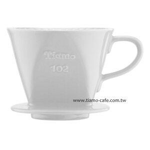 金時代書香咖啡 TIAMO 102 陶瓷 咖啡濾器組 白 附量匙滴水盤HG5047