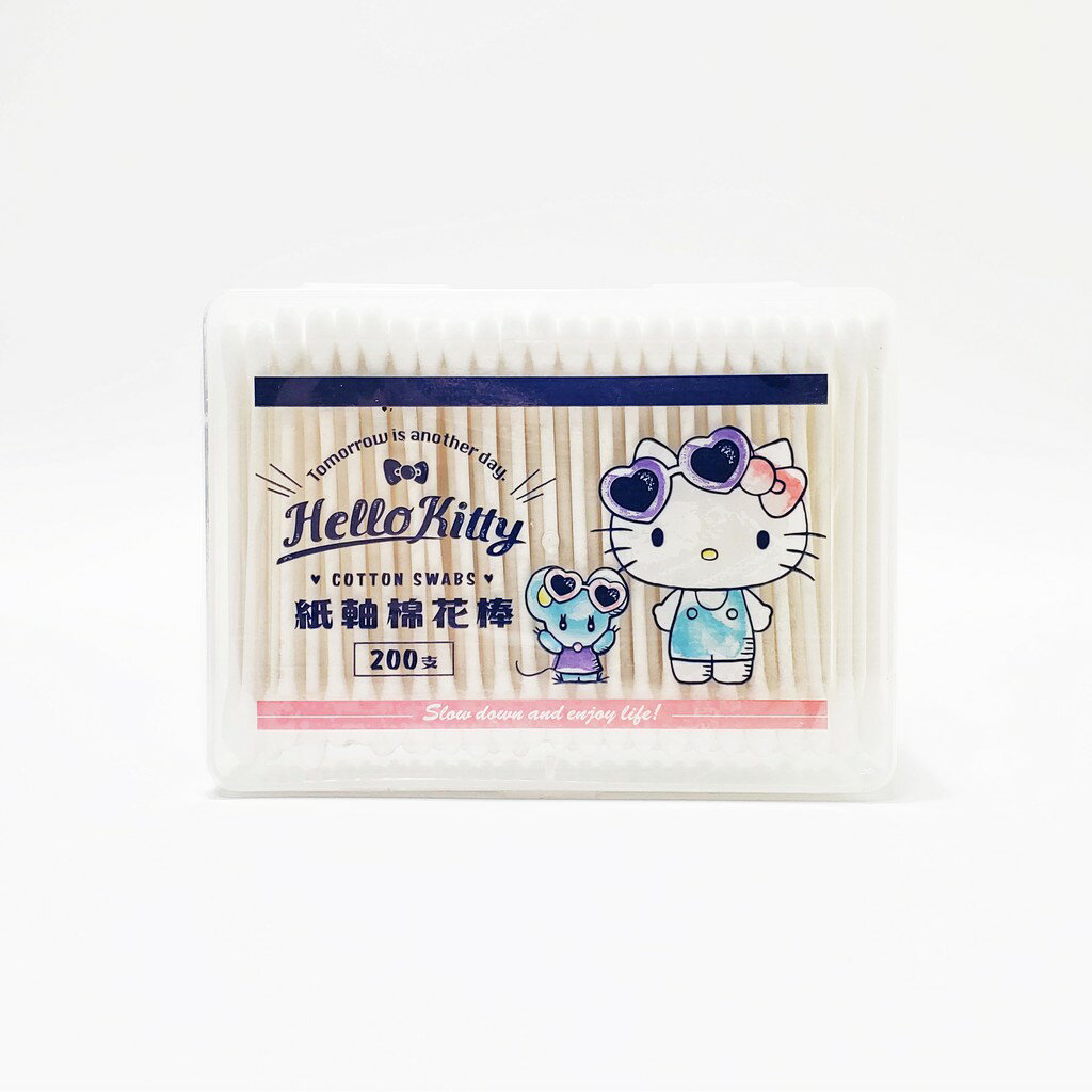 Hello Kitty 紙軸棉花棒 200入 三麗鷗正版授權