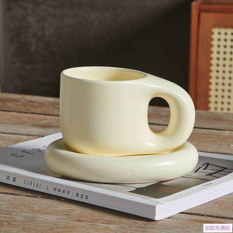 小咖啡杯 400ml ins高顏值咖啡杯子 小眾早餐杯設計感教師節家用生日禮物 歐式陶瓷杯 馬克杯