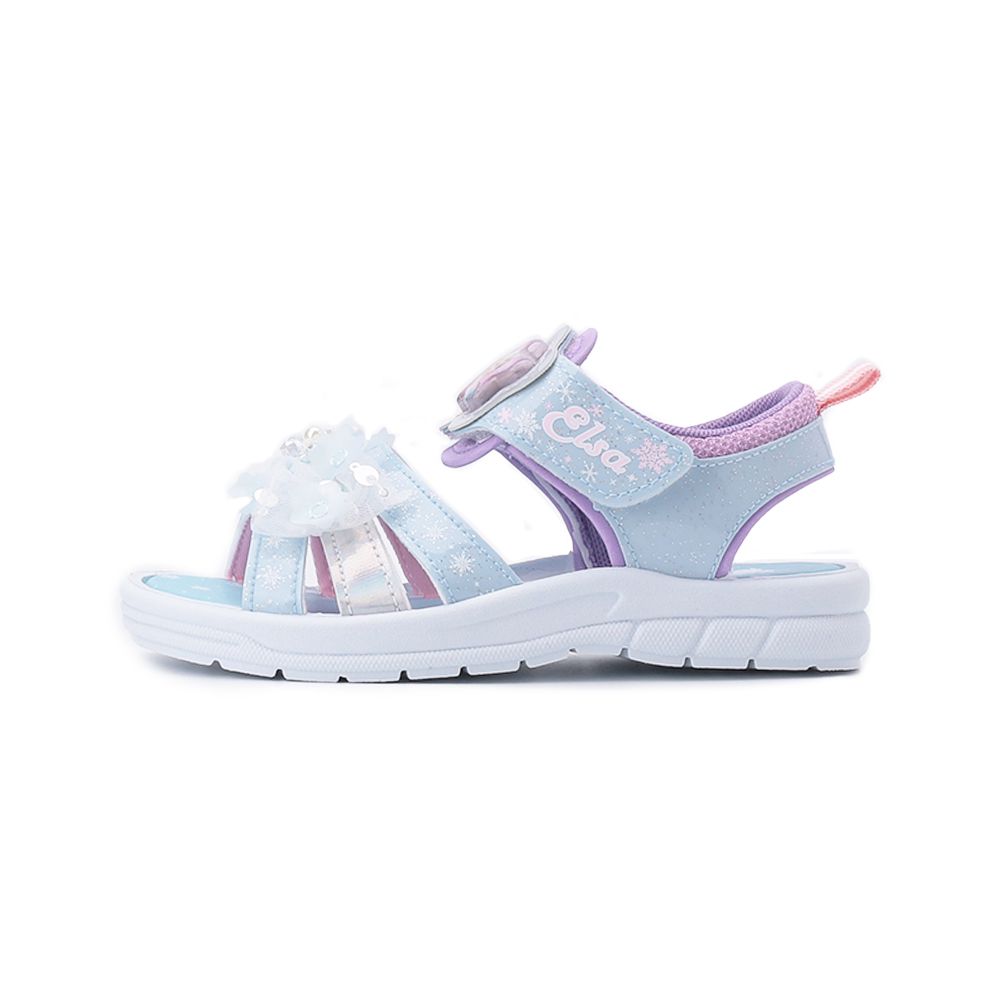 冰雪奇緣 電燈魔鬼氈涼鞋 紫藍 FOKT51556 中童鞋