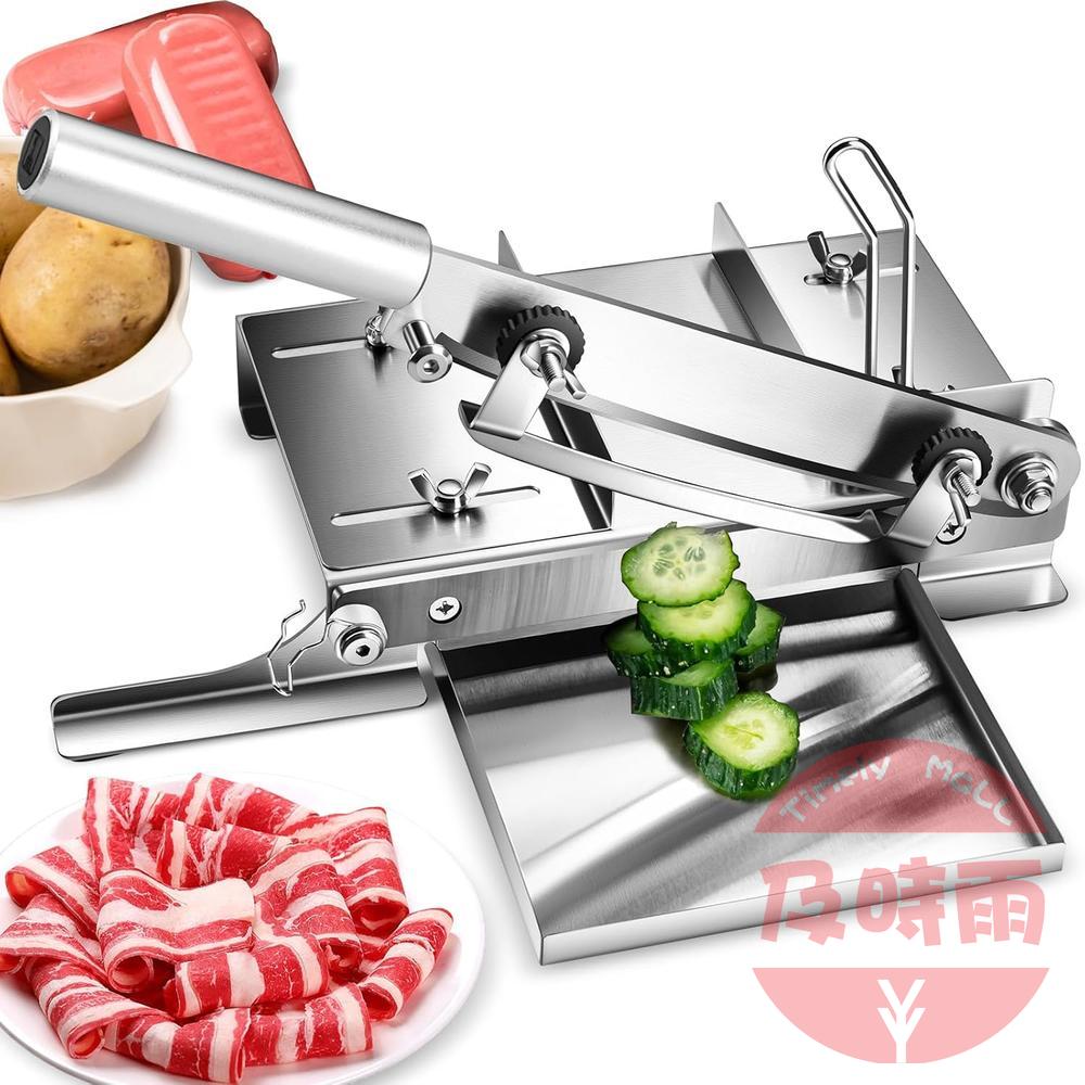 【日本代購】Spolehli 不鏽鋼手動切片機｜1–12mm 厚度可調｜附安全托盤＋190mm 刀片｜適用冷凍肉／火腿／中藥材／蔬菜｜家庭／商業用｜附日文說明書