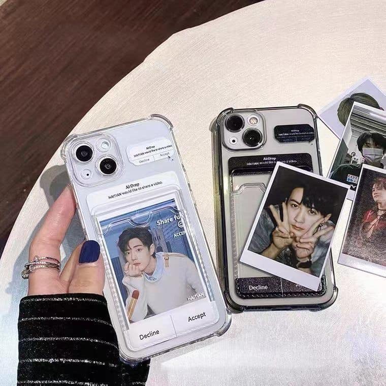 透明設計感小卡蘋果手機殼