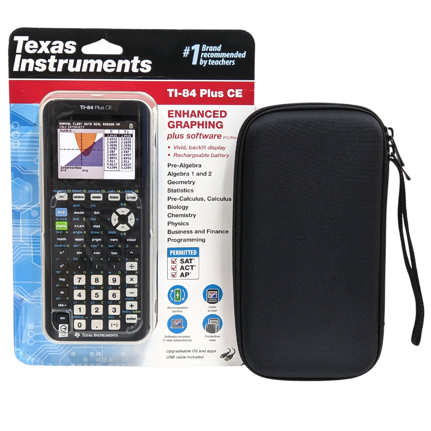 [商檢認證D35986] Texas Instruments TI-84 Plus CE 黑+收納包 計算機 1年保固少量現貨_TT1