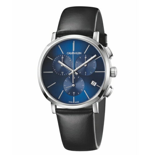 送禮首選★Calvin Klein CK Posh紳士簡約三眼皮帶腕錶(K8Q371CN)43mm 附提袋【全館滿額折價★APP下單點數4倍送】線上購買享 實體門市同步服務