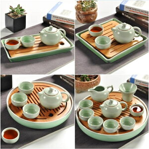 茶盤茶臺 定製陶瓷功夫茶具簡約家用套裝日式竹製茶託盤迷你