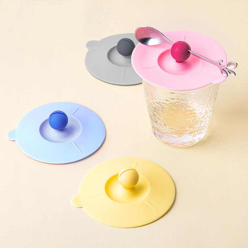 圓形硅膠杯蓋通用陶瓷杯子蓋子單賣玻璃水杯茶杯配件防塵馬克杯蓋