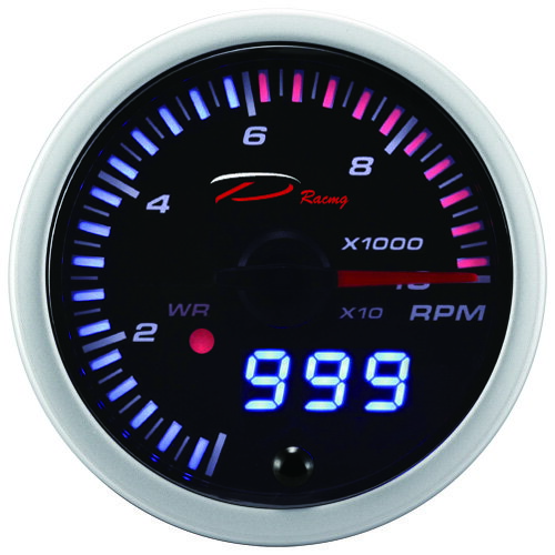 【D Racing三環錶/改裝錶】52mm轉速錶。SLD25燈可設定警示雙顯示系列