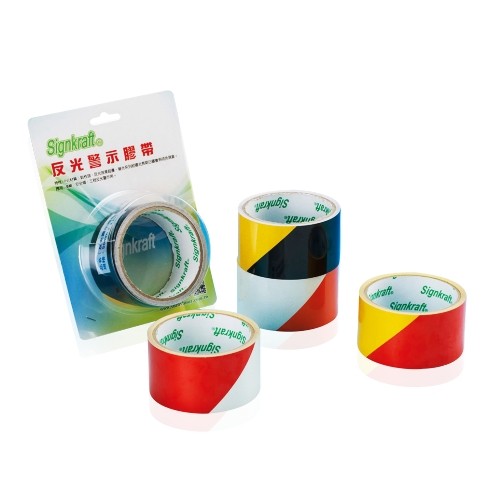 徠福 雙色斜紋 反光膠帶 (50mm*4.5米) (警示用) (NO.2910 / 2911 / 2912  / 2913)