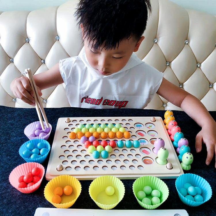 釣魚玩具兒童手眼協調訓練夾珠子幼兒園夾球早教益智記憶棋拼圖