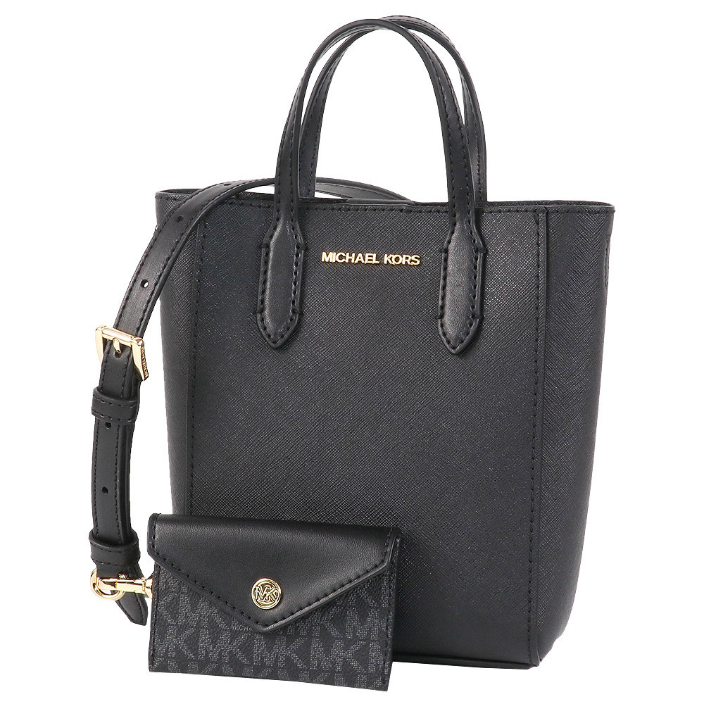 MICHAEL KORS 迷你手提斜背兩用包 十字紋防刮真皮 單肩包 M79984 黑色MK(現貨)▶指定Outlet商品5折起☆現貨【送禮首選★APP下單點數4倍送】