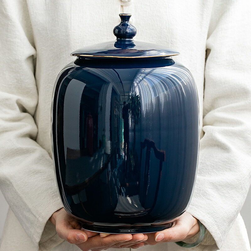 茶葉罐密封罐陶瓷家用防潮儲存茶儲物罐特大號時尚普洱白紅綠茶