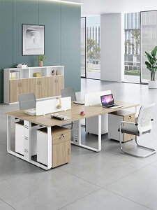 電腦桌 電腦臺 職員辦公桌椅組合簡約現代46人位員工電腦卡座隔斷工位辦公家具
