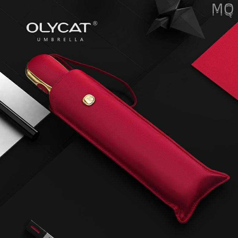 全新 OLYCAT歐力貓超輕扁形全自動傘 三折晴雨傘 便攜防紫外線太陽傘
