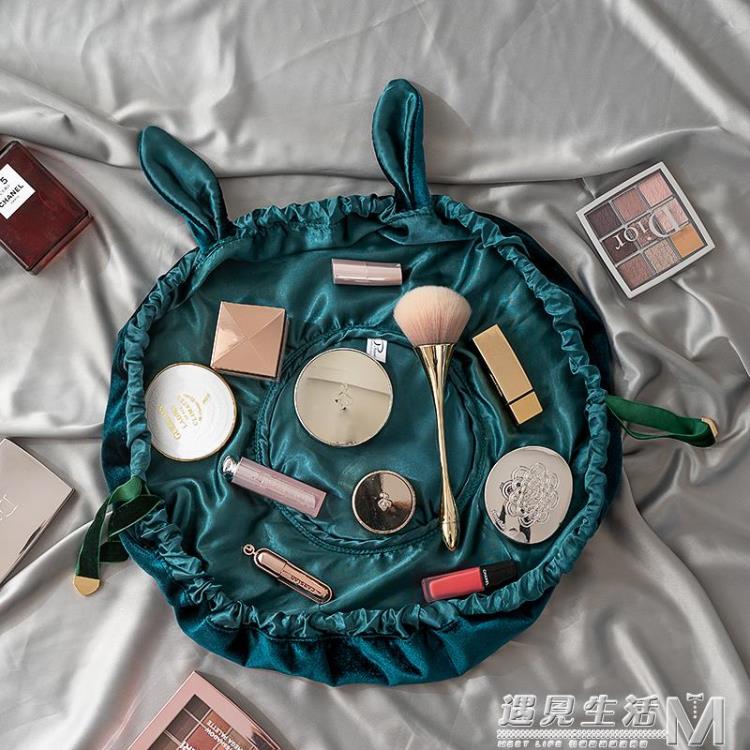 懶人化妝品收納包女網紅旅行隨身便攜袋小號抽繩ins風超火大容量 99購物節