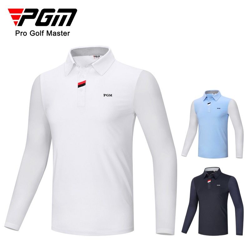 PGM 高爾夫男裝夏季冰絲長袖t恤彈力運動面料golf服裝