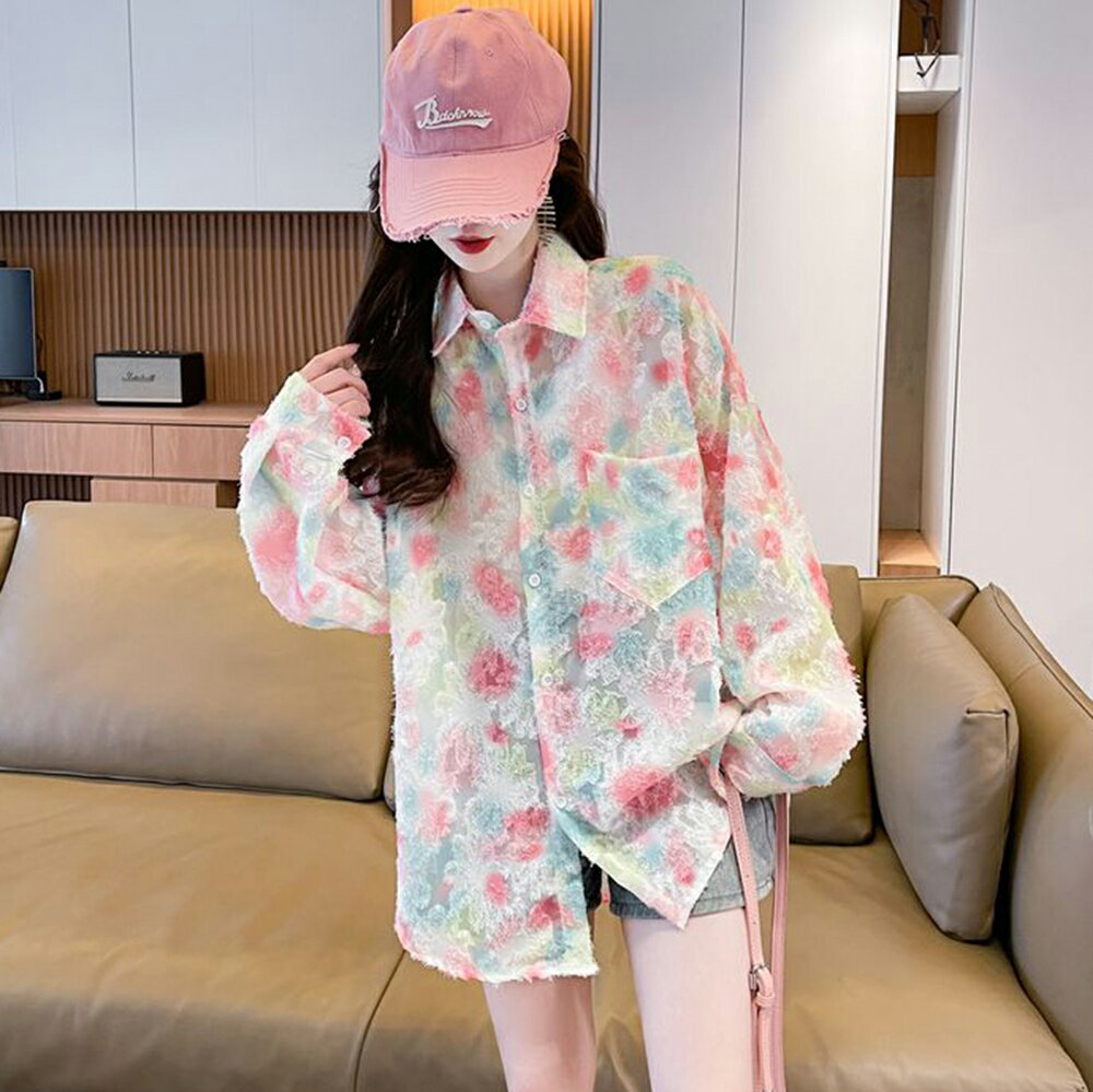 ＊ORead＊紮染印花薄款防曬襯衫(圖片色M~2XL)