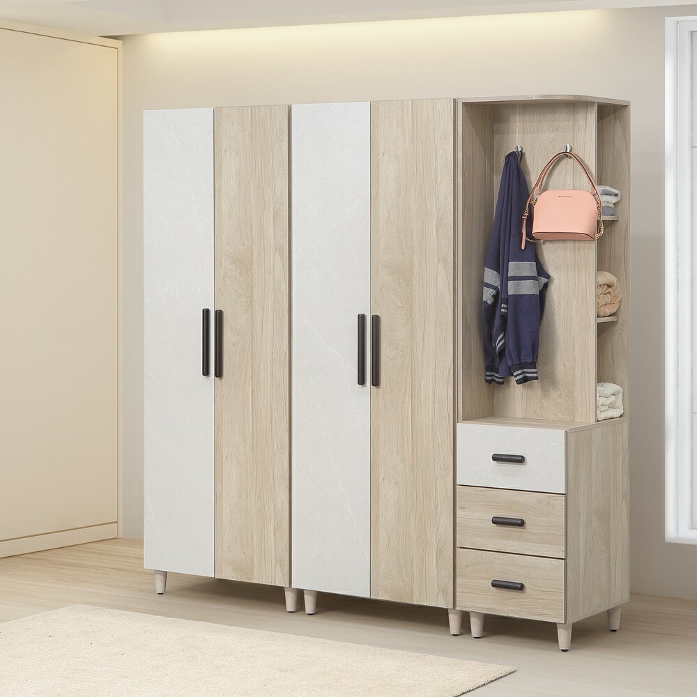 【直人木業】IVY當代日系風196公分標準衣櫃｜APP結帳再賺4%點數 1