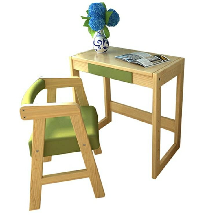 兒童學習桌套裝可升降實木家用小學生書桌組合木寶寶寫字課桌椅 交換禮物全館免運