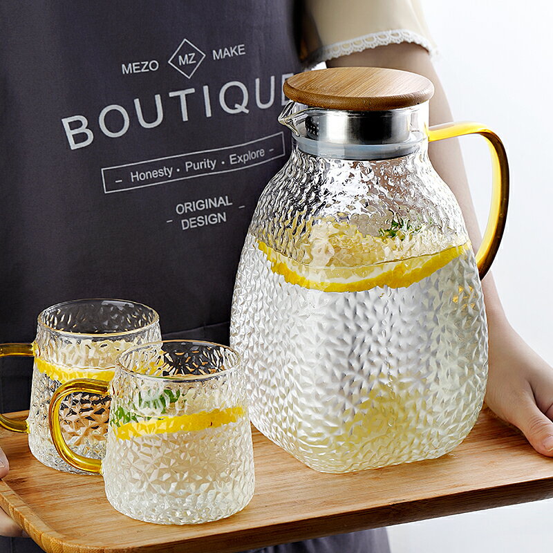 富光冷水壺玻璃耐高溫大容量涼水杯家用水瓶套裝耐熱儲開水泡茶壺