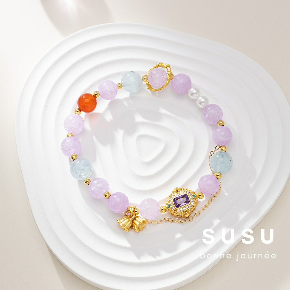SU SU︱煙雨水晶手鍊❤️薰衣草紫水晶 紅瑪瑙 海藍寶 事業運 招財 轉運 能量 防小人 送禮 推薦 3