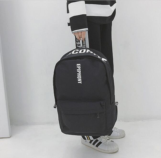 FINDSENSE品牌 日系 時尚潮流 男 B字母口袋花 學生包 旅行背包 多用途背包 書包 後背包 肩背包