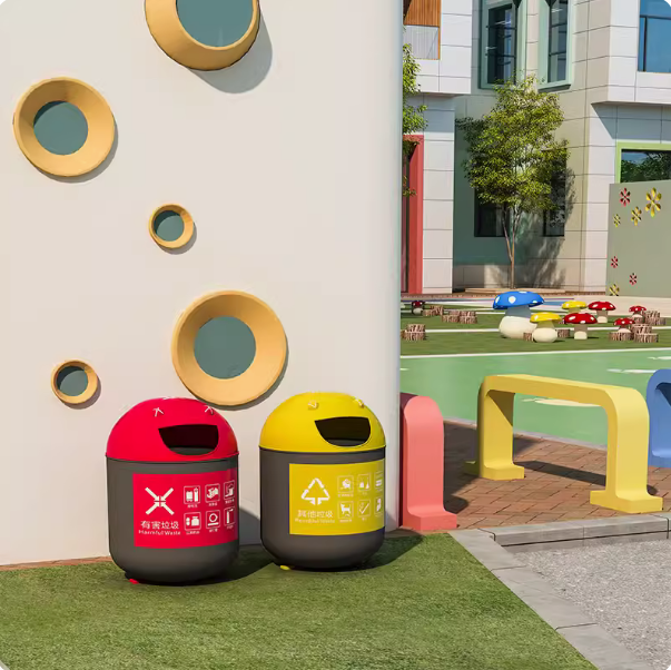 戶外幼兒園分類垃圾桶商用個性創意收納桶辦公室卡通可愛